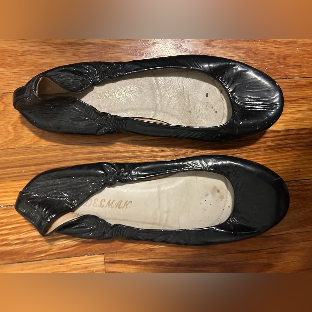 Delman Navy Patent Leather Women's Ballet Flats